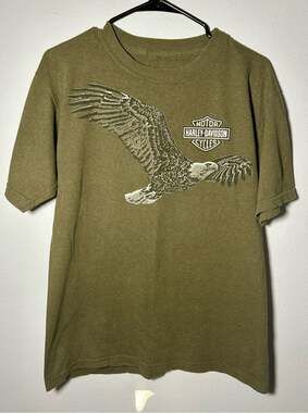 Harley-Davidson Alamo City San Antonio T Shirt Mens Medium Olive Green Tee